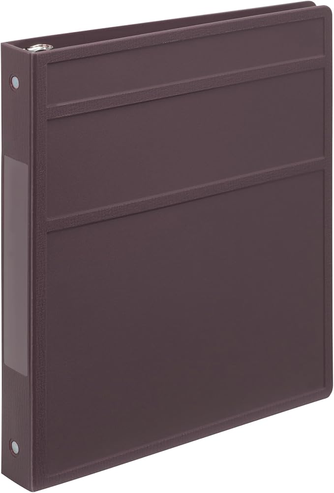 Carstens 1-Inch Heavy Duty 3-Ring Binder - Side Opening, Plum, Durable Plastic, Precision No-Gap Rings, Waterproof Cover, No Pockets, Holds 125 US Letter Sheets, BPA-Free, Made in USA (8712-3R)