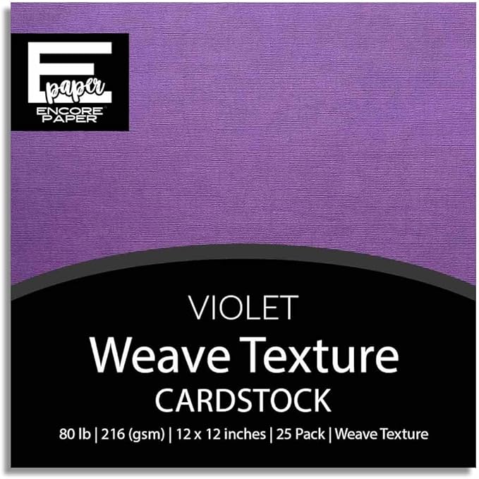 VIOLET—12x12 Textured Cardstock | 80lb Textured Purple Scrapbook Paper | Premium Cardstock for Cricut Cutting | 25 Sheets