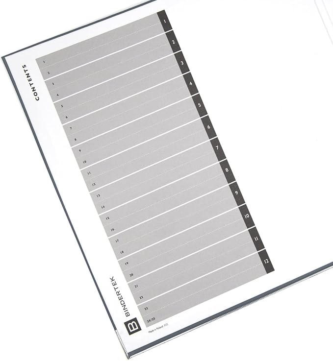 3-Ring Premium Binder - Dark Gray, 3" Spine, by Bindertek | 525 Sheet Capacity, 2" D-Rings, Linen-Textured Covers, Steel Reinforced Edges, Spine Label Included