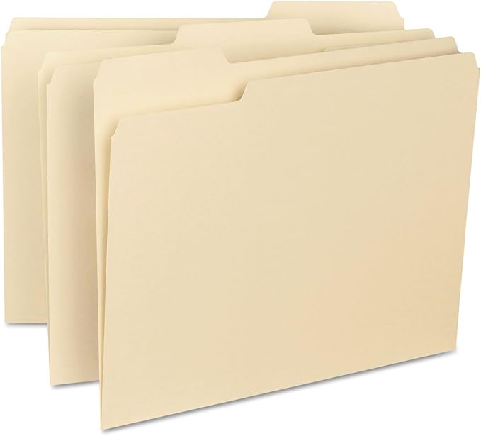 Smead Interior File Folder, 1/3-Cut Tab, Letter Size, Manila, 100 per Box, Expandable File Folders for Filing Cabinet