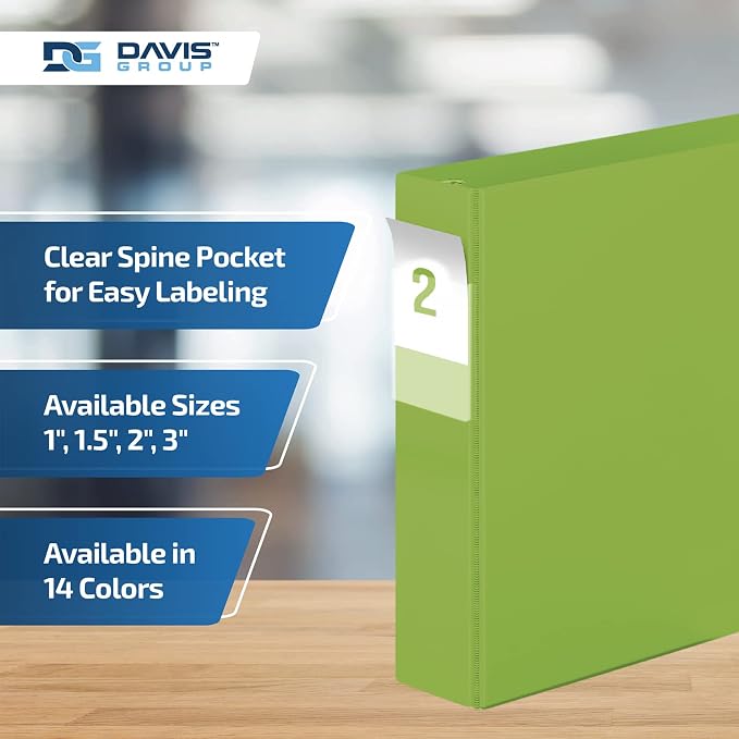 Premium Economy 6-Pack 3-Ring Binders for School or Office, D-Ring Binders, 2 Inch, Lime Green