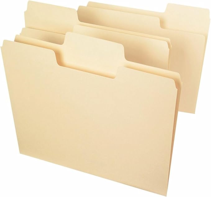 Smead SuperTab File Folder, Oversized 1/3-Cut Tab, Letter Size, Manila, 100 Per Box (10301)