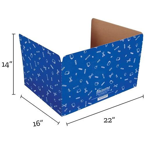 Really Good Stuff Large Privacy Shields, Set of 12, Blue, Glossy Finish