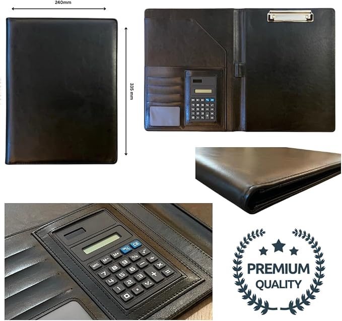 Leather Portfolio Binder for Business use, Document Organizer with Smart Storage, Calculator, Writing pad, – padfolio All in one, Professional Binder Portfolio for Women and Men