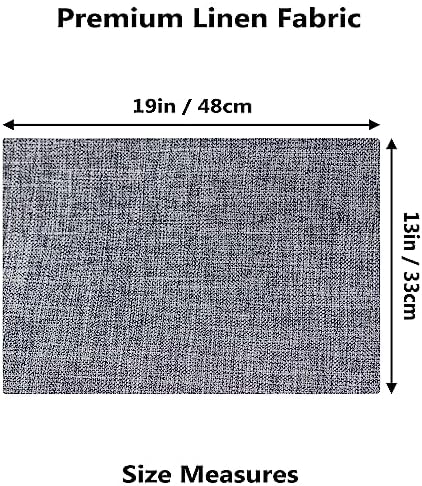 Demetex Grey Textured Linen Placemats Set of 8 Classic Place Mats Heat Resistant Cloth Table Placemat for Dinner Gathering Buffet, 13x19 inch, Ash Grey