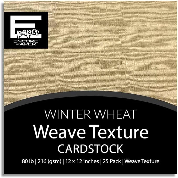 Winter Wheat—12x12 Textured Cardstock | 80lb Textured Tan Scrapbook Paper | Premium Cardstock for Cricut Cutting | 25 Sheets