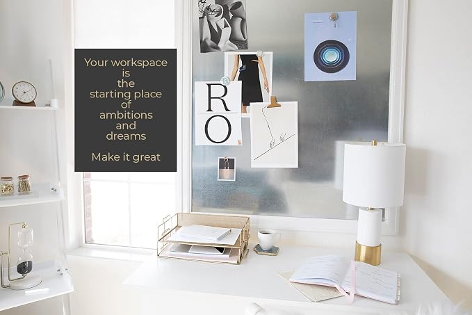 BLU MONACO | Paper Tray Stackable Gold Mesh Set of 2 | Stackable File Trays for Desk Organization | Tiered Desk Organizer with Metal Letter Trays