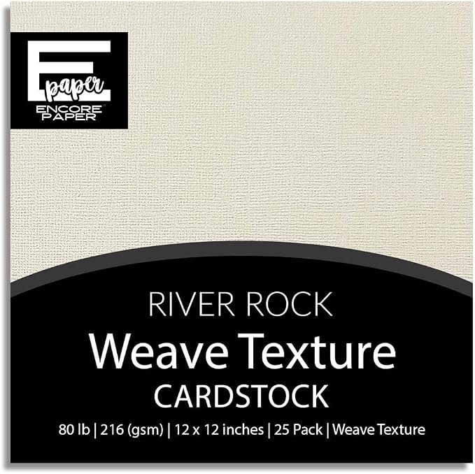 River Rock—12x12 Textured Cardstock | 80lb Textured Gray Scrapbook Paper | Premium Cardstock for Cricut Cutting | 25 Sheets