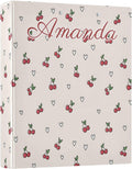 Custom Personalized Name Cute Cherry Heart Pattern 3 Ring Binder 1.5 Inch