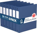 Premium Economy 6-Pack 3-Ring Binders for School or Office, D-Ring Binders, 1.5 Inch, Royal Blue | Heavy-duty binder, fits 8.5" x 11" paper, royal blue, customizable spine, made in Canada, ideal for school or office use