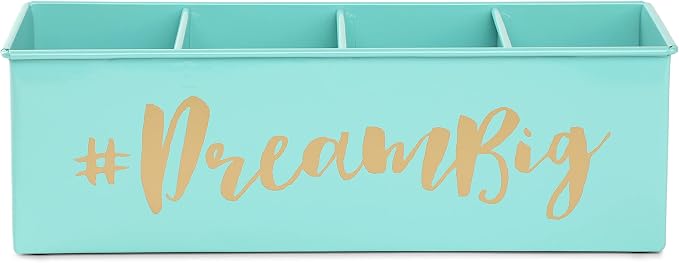 DUDKI HOME QUINTESSENTIALS 4 Compartments Pen Holder and Makeup Stand - Gift Office Desk Accessories Décor Storage Multi-functional Pen Organizer for Countertop Desk