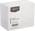 Amazon Basics Ruled Lined Index Cards for Study, Notes and Recipes, White, 3" x 5", 1,000 Count (10 Pack of 100)