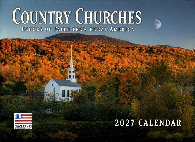 Country Churches Calendar 2027 Wall | American Made In The USA