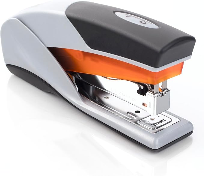Swingline Stapler, 25 Sheet Capacity, Optima 25, Jam Free, Reduced Effort, Soft Grip, Orange and Gray (66402) (Pack of 6)