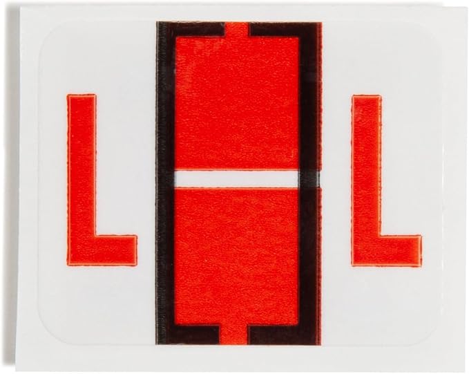 Smead BCCR Bar-Style Color-Coded Alphabetic Label, L, Label Roll, Dark Orange, 500 Labels per Roll, (67082)