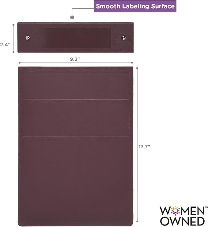 Carstens 2-Inch Heavy Duty 3-Ring Binder - Top Opening, Plum, Durable Plastic, No-Gap Rings, Waterproof Cover, No Pockets, Holds 300 US Letter Sheets, BPA-Free, Made in USA (5873-3R), Case of 16