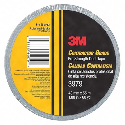3M Contractor Grade Pro Strength Duct Tape 3979, Silver, 1.88 in x 60 yd