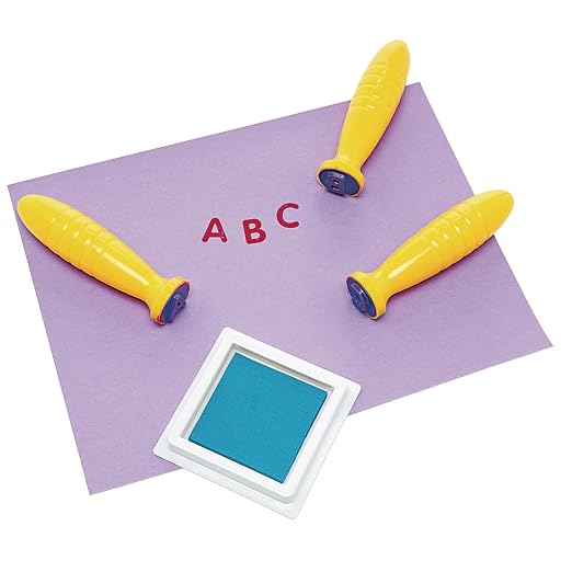 Colorations STAMPUP Good Grasp Stamping Sticks Uppercase (Pack of 26) | Set of 26, Letter Stampers for Kids, Learn the Alphabet, Letter Recognition, Decorating & Card Making, ABC Stampers for Kids