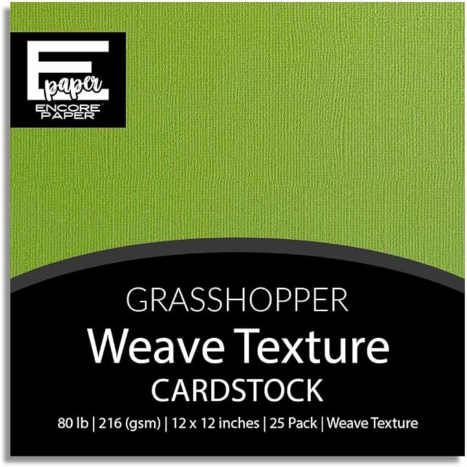 Grasshopper—12x12 Textured Cardstock | 80lb Textured Green Scrapbook Paper | Premium Cardstock for Cricut Cutting | 25 Sheets