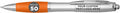 DISCOUNT PROMOS Ballpoint Pens With Rubber Grip, 50 pack, Custom Promotional Text, Logo with Name, Black Ink Writing Pens in Bulk, Orange