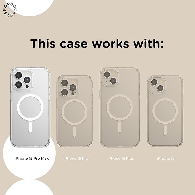 PopSockets iPhone 15 Pro Max Phone Case w/MagSafe- Coastal Dye Purple | Magnetic, Wireless Charging, Camera & Drop Protection, Purple, Aura, Rainbow, Colorful