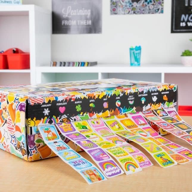 Really Good Stuff Classroom Sticker Storage Box, 2,240 Pieces