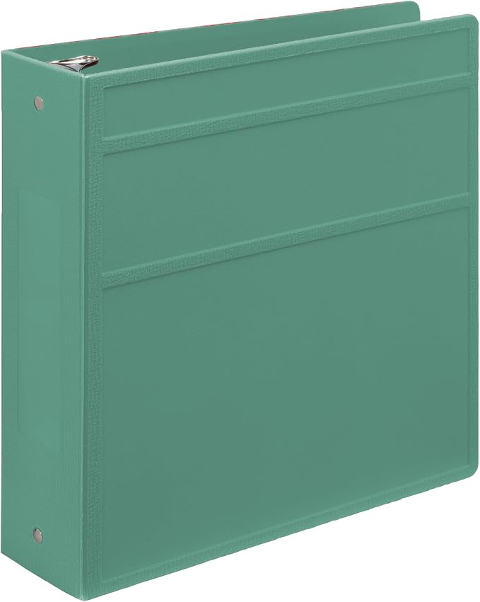 Carstens 3-Inch Heavy Duty 3-Ring Binder - Side Opening, Mint, Durable Plastic, Precision No-Gap Rings, Waterproof Cover, No Pockets, Holds 400 US Letter Sheets, BPA-Free, Made in USA (1748-3R)
