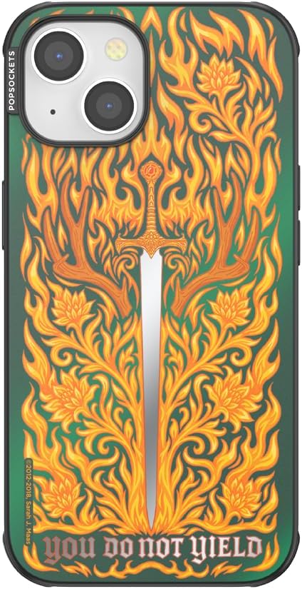 PopSockets iPhone 13 Phone Case with MagSafe- Fireheart | Magnetic, Wireless Charging, Camera & Drop Protection, Acotar, Throne, Glass, Sarah, Dragon
