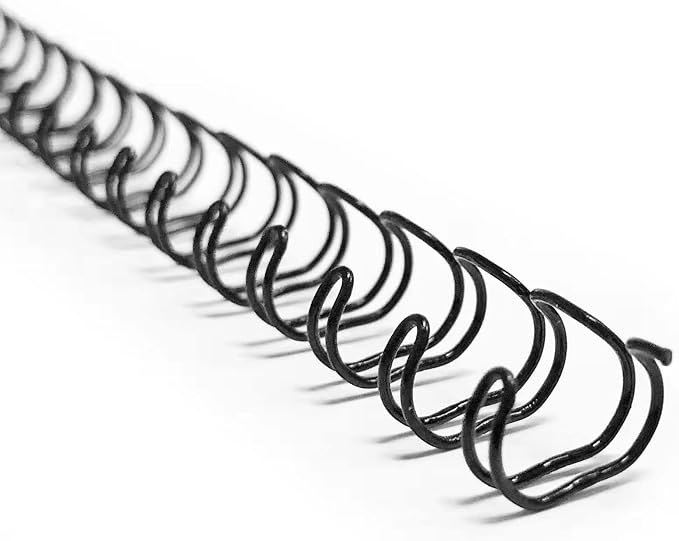 TOTiyea 100 Pack 3/8" Wire Binding spines,3:1 Pitch,60-Sheet,Letter Size | metal spiral binding coils,Black,0.8mm in thickness, Each spine has a 3:1 pitch and 32 double loops; 360-degree rotation