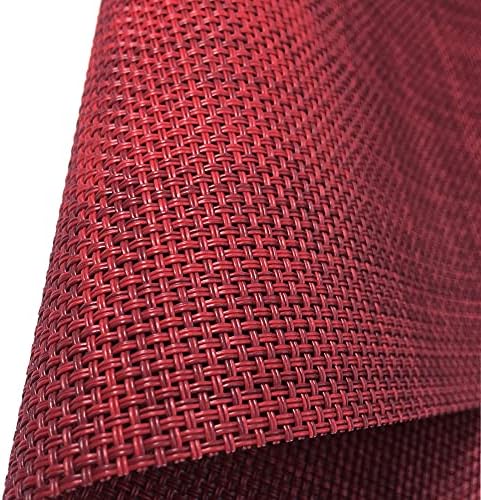 WAZAIGUR Placemats Crisscross Woven Vinyl Place Mats Set of 6 Red