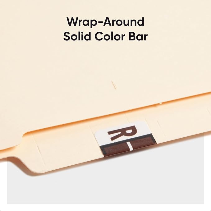Smead BCCR Bar-Style Color-Coded Alphabetic Label, R, Label Roll, Brown, 500 Labels per Roll, (67088)
