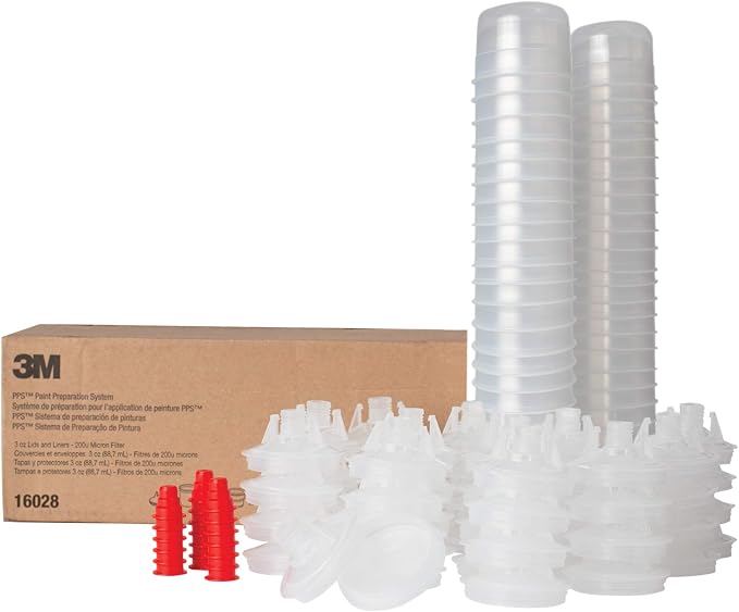 3M PPS (Original Series) Paint Spray Gun Cup Lids and Liners Kit, 16028