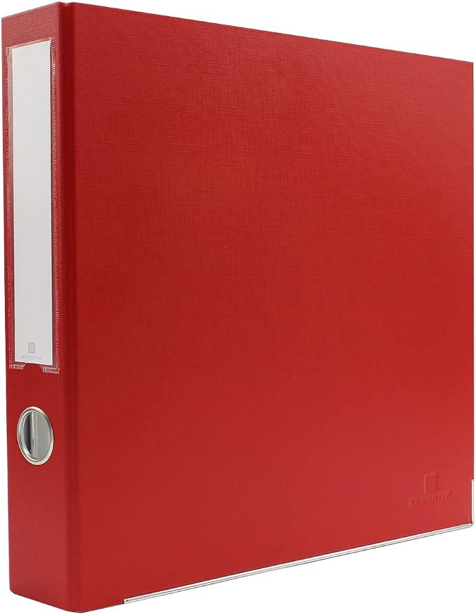 3-Ring Premium Binder - Red, 2" Spine, by Bindertek | 325 Sheet Capacity, 1.25" D-Rings, Linen-Textured Covers, Steel Reinforced Edges, Spine Label Included