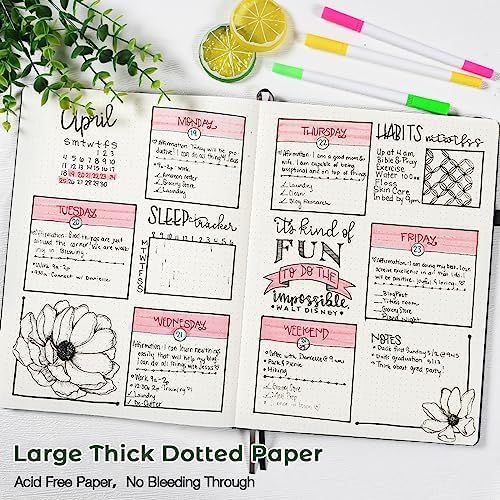 Dotted Journal, 8.5" x 11" Hardcover Leather Notebook, No Bleed Thick Paper