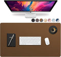 Vine Creations Leather Desk Pad - Large 36" x 20", Desk Protector with PU Leather, Mouse Pad, Blotter for Office (Brown)