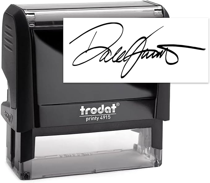 Trodat 4915 Signature Stamp - Custom Text Stamp - Choose from Many Fonts & 15 Ink Colors!