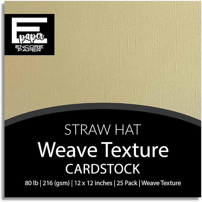 Straw Hat—12x12 Textured Cardstock | 80lb Textured Tan Scrapbook Paper | Premium Cardstock for Cricut Cutting | 25 Sheets