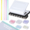 10-Hole Binder Machine Kit, Manual Binding System with 10 Pcs Loose Leaf Binding Spines & 100 Pcs Binder Rings, Binding Machine for Planner, 26 Holes on B5, 30 Holes on A4, 20 Holes on A5