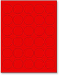 NextDayLabels 8-1/2 x 11 Neon Color High Light Fluorescent Labels for Laser & Inkjet Printer (RED Fluorescent, 1.5" Round - 30 Per Page | 750 Labels)