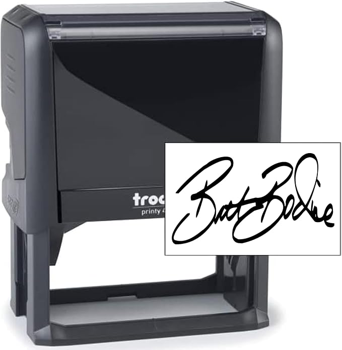 Trodat 4926 Signature Stamp - Custom Text Stamp - Choose from Many Fonts & 15 Ink Colors!