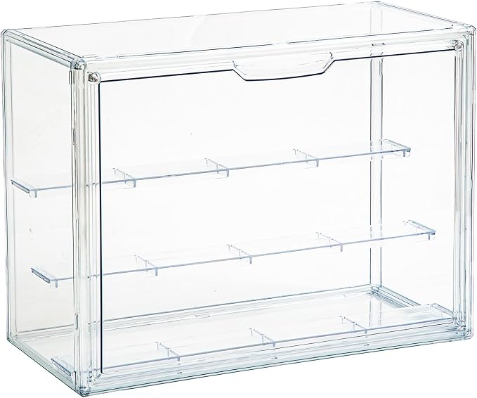 Large Clear Acrylic Display Cases for Collectibles,Display Box for Figures | 3 Tier Dustproof,Magnetic Door Showcase for Action figurine,Display Shelf Box,360°View Stackable Boxes(1,Large)