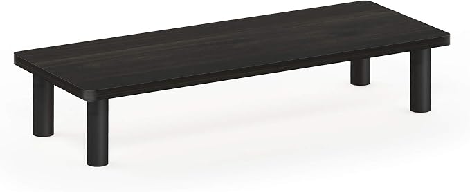 Furinno Turn-N-Tube Monitor Stand Riser, 23.6"W Rectangle Monitor Riser, Laptop Stand for Desk, Office Desk Accessories, Desk Organizers and Accessories, Toolless Assembly, Espresso