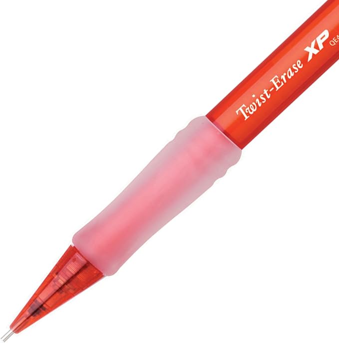 Pentel Twist Erase EXPRESS Automatic Pencil, 0.7mm Lead Size, Red Barrel, Box of 12 (QE417B)