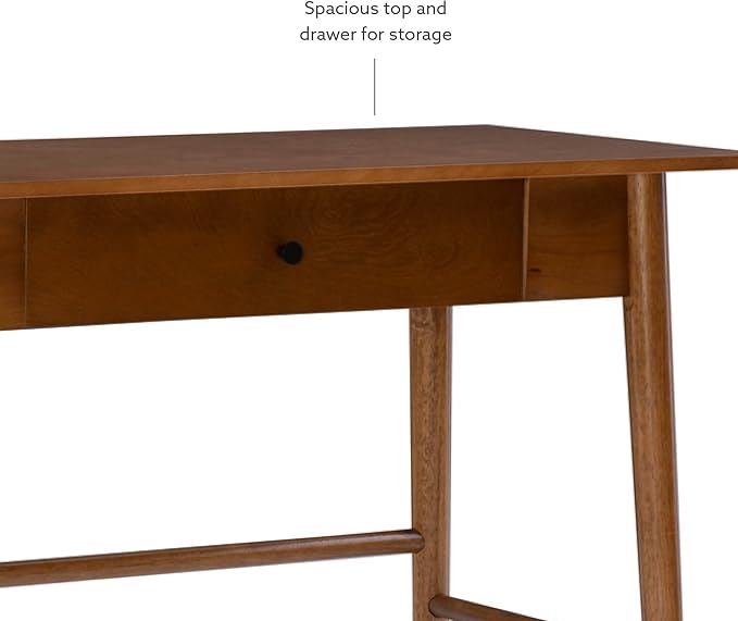 Melissa Mid Century Walnut Desk by Linon