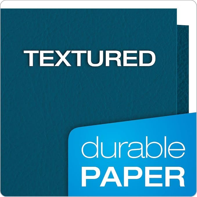 Oxford Twin-Pocket Folders, Textured Paper, Letter Size, Blue, Holds 100 Sheets, (57502EE), 25 Count, (Pack of 5)