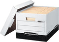 Bankers Box 12-Pack R-Kive Heavy Duty File Storage Boxes with Lids, FastFold Assembly, Letter/Legal, (00724)