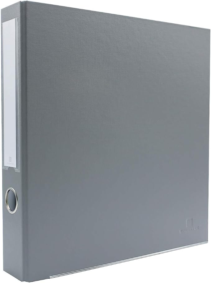 3-Ring Premium Binder - Light Gray, 2" Spine, by Bindertek | 325 Sheet Capacity, 1.25" D-Rings, Linen-Textured Covers, Steel Reinforced Edges, Spine Label Included