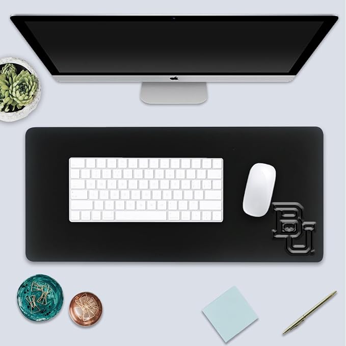 Baylor University Alumni Desk Mat, Durable Office Supplies, Non-Slip Base, Responsive Desk Pad with Smooth Surface, Black