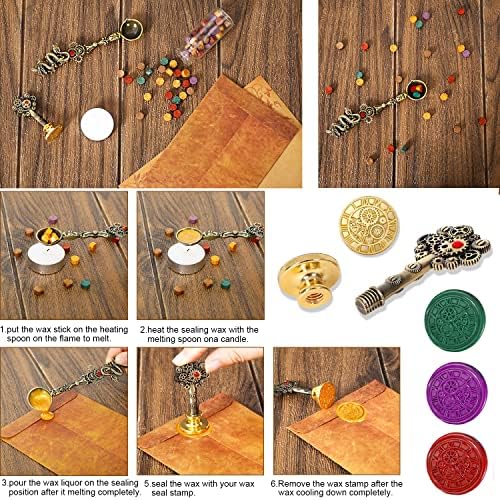 Quill Pen and Ink Set, Feather Pen Ink Set With Quill Pen, Notebook, 5 Replaceable Nibs, Seal Stamp, Spoon, Wax Beads, White Wax, Ink, Pen Holder, Cup, Envelope,Letter Paper,Envelope Tool(Blue)