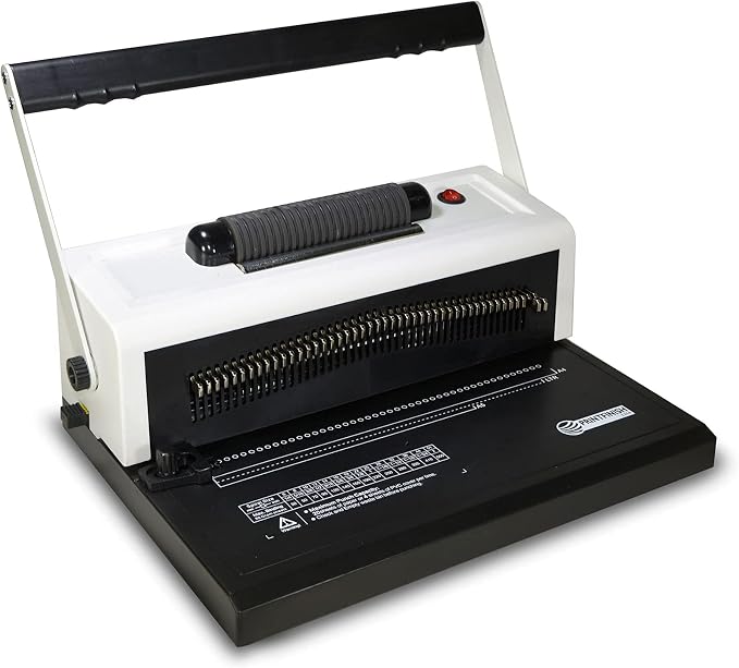 Coilbind S25A Spiral Coil Binding Machine - 4:1 Pitch – 20 Sheet Capacity | Hole Punch with Electric Coil Inserter – Adjustable Margins & Disengaging Pins – Free Crimper Tool & 100 Coils